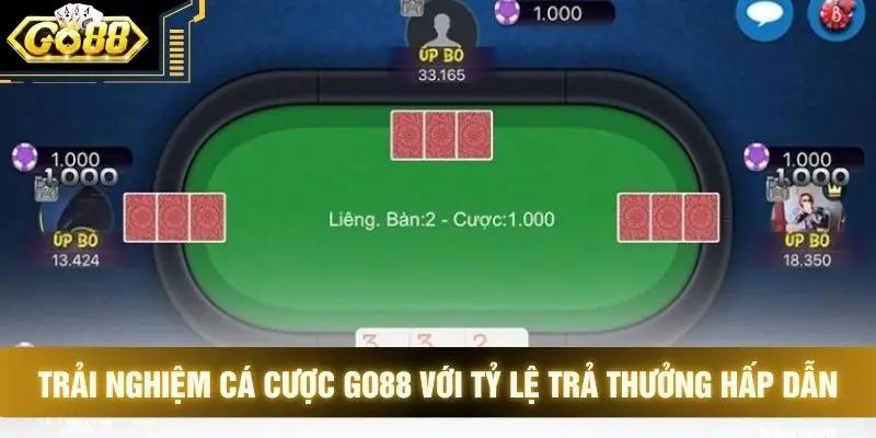 Trải nghiệm cá cược Go88 với tỷ lệ trả thưởng hấp dẫn